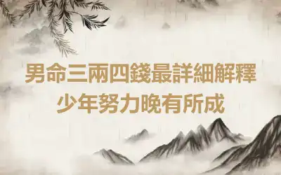 男命三兩四錢最詳細解釋 少年努力晚有所成